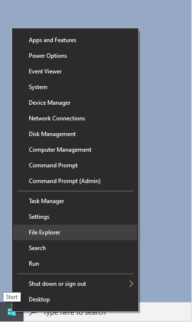 Windows Start Menu Find File Explorer